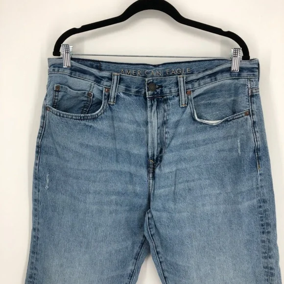 American Eagle Mens Relaxed Straight Jeans‎ Size 36x29 Light Wash - Picture 2 of 16